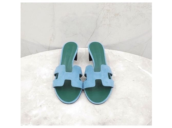Hermès Sandali in camoscio Oasis Multicolore - vista 2
