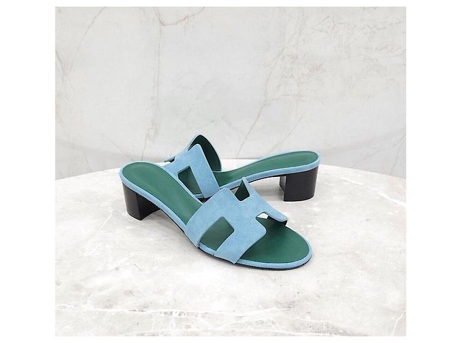 Hermès Sandali in camoscio Oasis Multicolore - vista 3