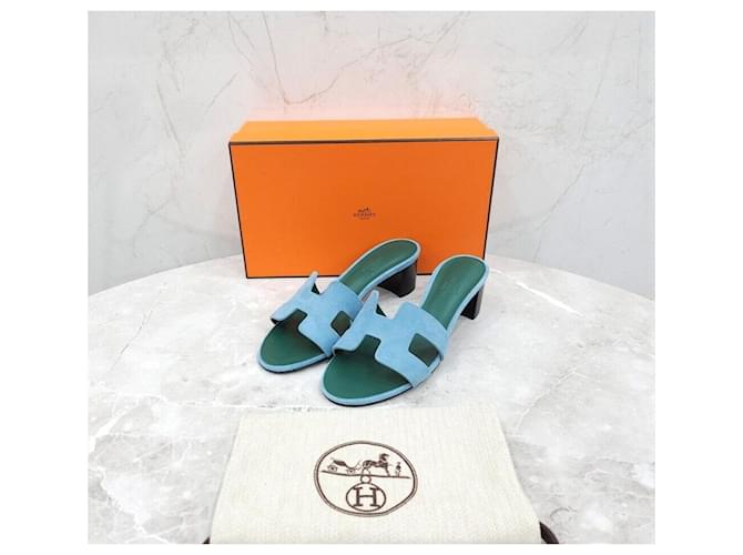 Hermès Sandali in camoscio Oasis Multicolore - vista 8