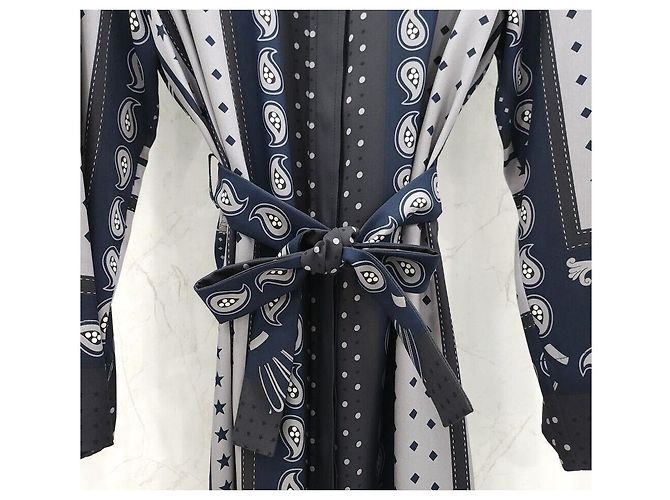 Hermès Abito camicia robe in seta Multicolore - vista 4