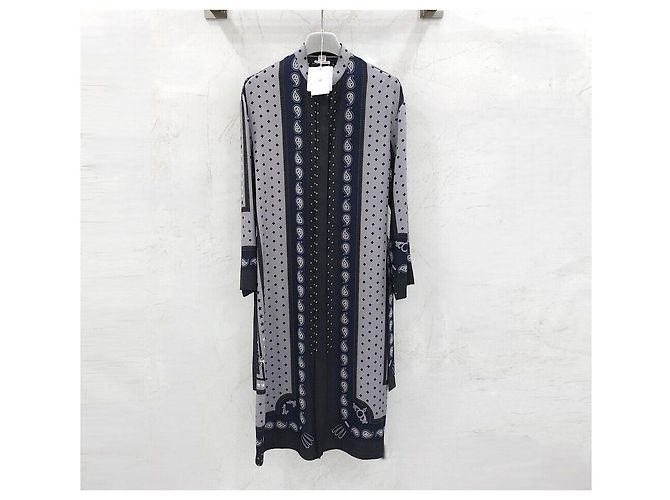 Hermès Abito camicia robe in seta Multicolore - vista 5