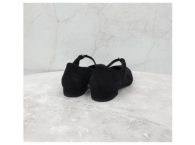 Chanel Scarpe basse Mary Jane in camoscio nero - vista 5
