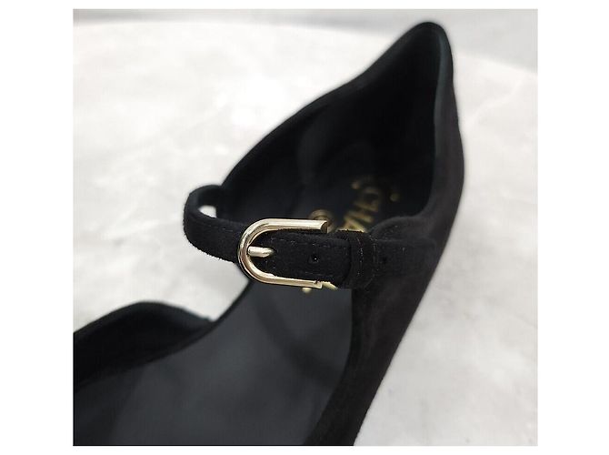 Chanel Scarpe basse Mary Jane in camoscio nero - vista 7