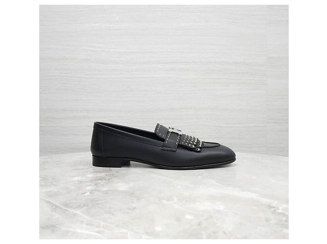 Hermès Mocassino Royal Studded Black Silver Nero - vista 4