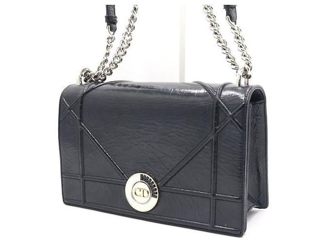 Borsa a tracolla e crossbody Diorama CD con patta in vernice nera Nero - vista 2