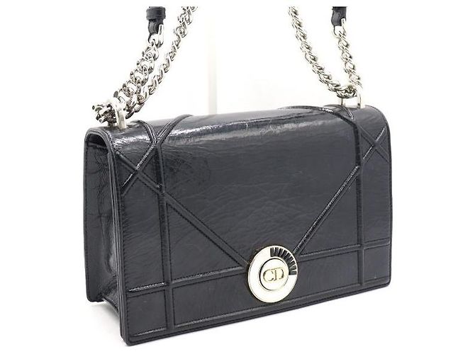 Borsa a tracolla e crossbody Diorama CD con patta in vernice nera Nero - vista 3