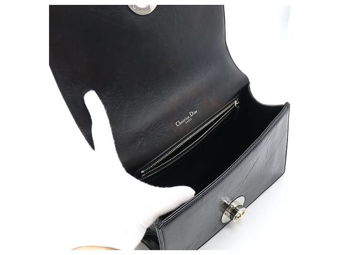 Borsa a tracolla e crossbody Diorama CD con patta in vernice nera Nero - vista 5