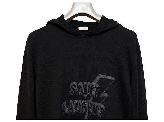 Saint Laurent Strickjacke mit Kapuze Schwarz Herren - Ansicht 7