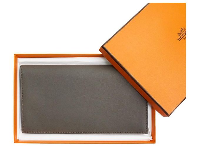 Hermès Long Wallet Silk In Greece Etain Swift Full Set Gift Brown - view 3