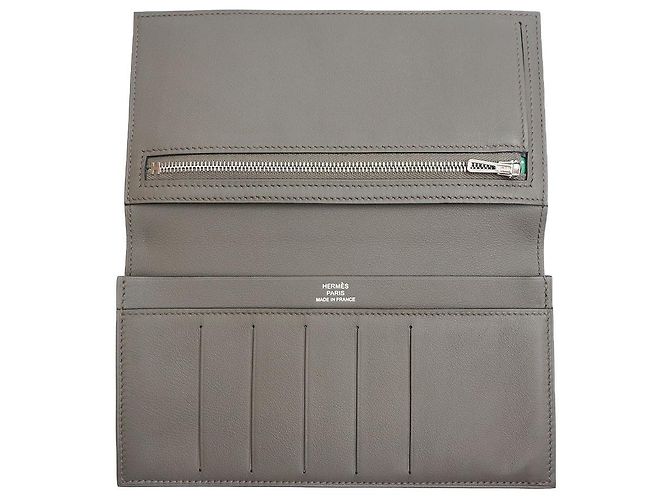Hermès Long Wallet Silk In Greece Etain Swift Full Set Gift Brown - view 7