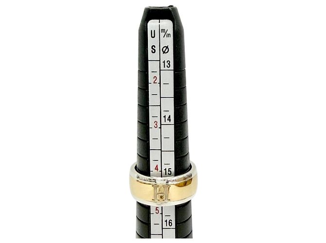 Ring Hermès Anillo HERMES AU750 AG925 H Logo Plata Dorado - vista 7