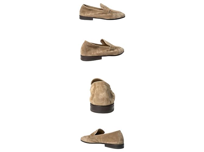 Brunello Cucinelli Mocassini Penny in camoscio Arancione - vista 3