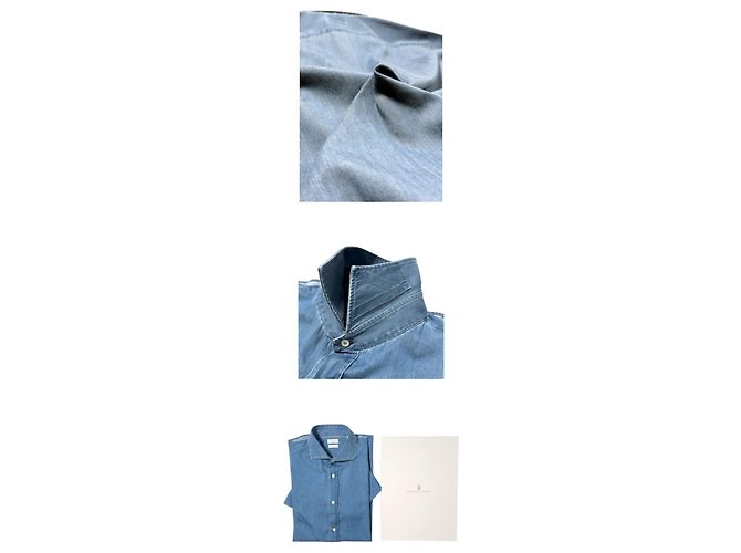 Camicia in denim blu Brunello Cucinelli - vista 2