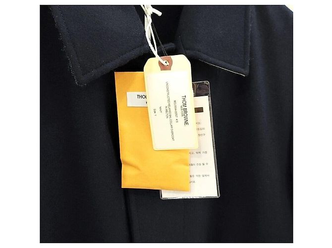 Thom Browne Single Breasted Three Stripe Wool Coat - view 5