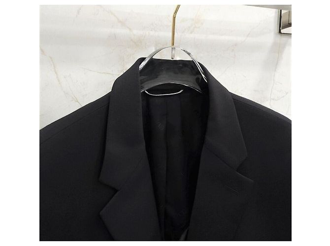 Dior Black Virgin Wool Twill Button Jacket - view 3