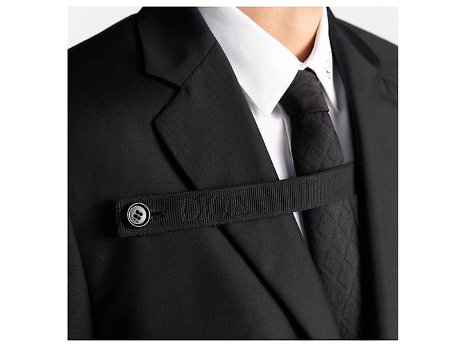 Dior Black Virgin Wool Twill Button Jacket - view 8