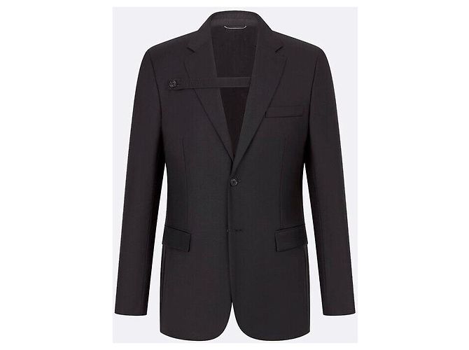 Dior Black Virgin Wool Twill Button Jacket - view 9