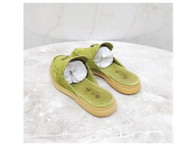 Loro Piana Mules Babouche Chams in Suede D'oro - vista 4