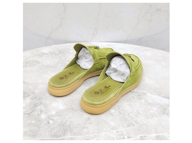 Loro Piana Mules Babouche Chams in Suede D'oro - vista 5