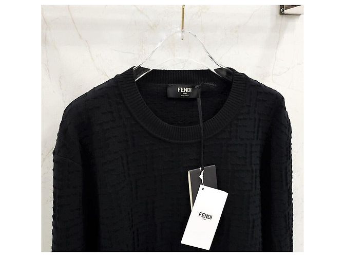 Fendi Seleria Pullover aus FF-Baumwolle in Schwarz - Ansicht 3