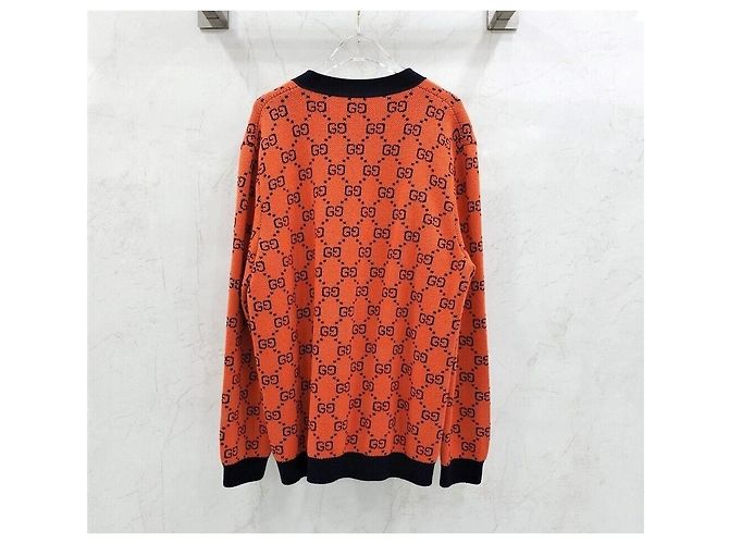 Gucci gg GG Cardigan aus Baumwoll-Jacquard in Orange - Ansicht 2