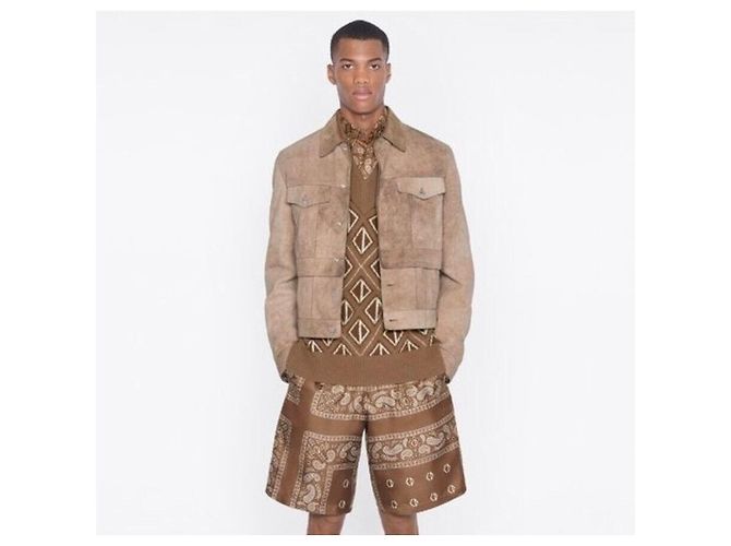 Dior Wildleder-Blousonjacke Orange - Ansicht 8