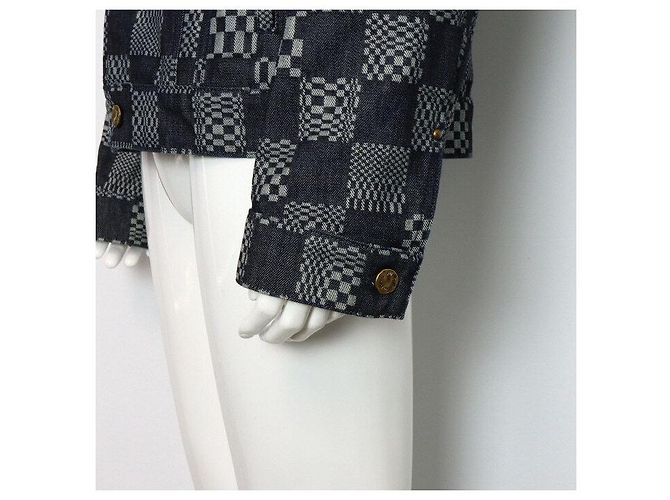 Louis Vuitton Giacca in denim Damier Distorted da uomo Nero - vista 3