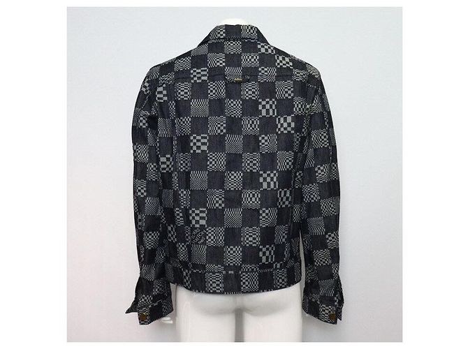 Louis Vuitton Giacca in denim Damier Distorted da uomo Nero - vista 4