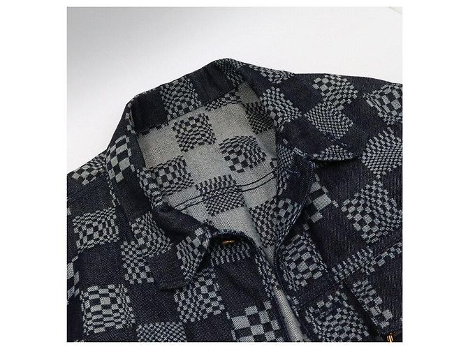Louis Vuitton Giacca in denim Damier Distorted da uomo Nero - vista 5