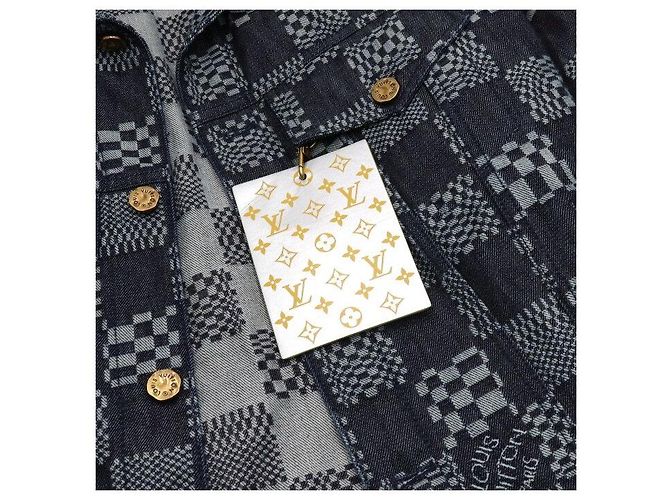 Louis Vuitton Giacca in denim Damier Distorted da uomo Nero - vista 6
