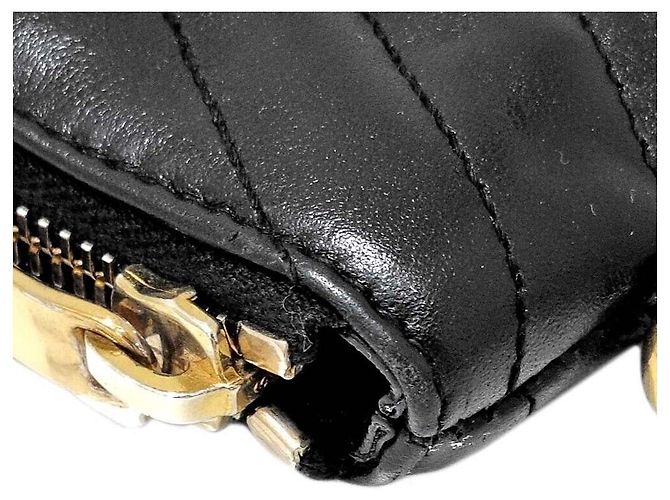 Saint Laurent Clutch Chevron Large Nero - vista 3