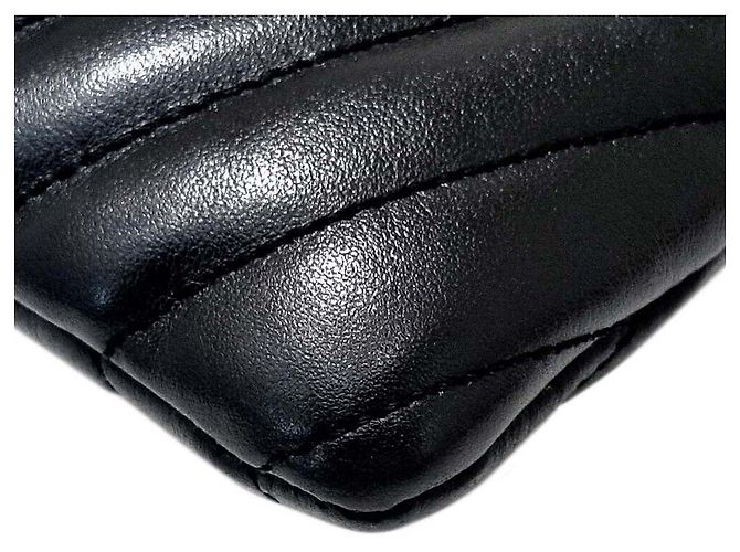 Saint Laurent Clutch Chevron Large Nero - vista 4