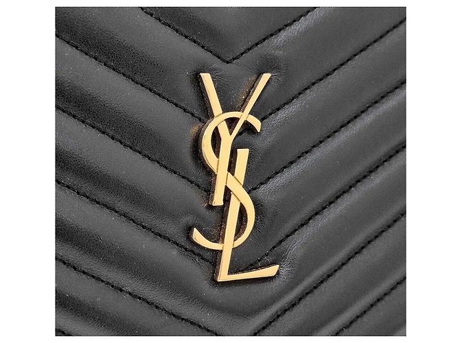 Saint Laurent Clutch Chevron Large Nero - vista 5