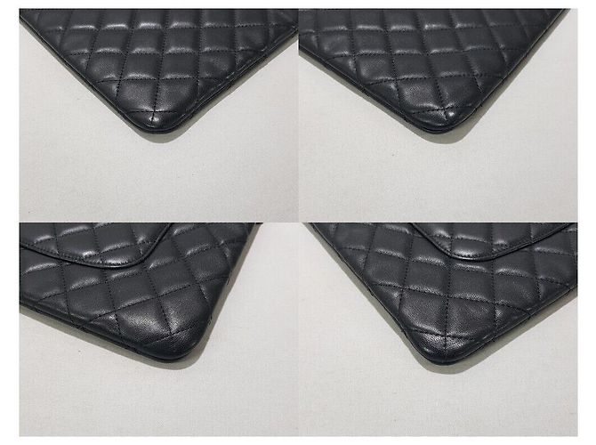 Chanel Borsa a Clutch Classica in Pelle di Agnello Medium Nero - vista 7