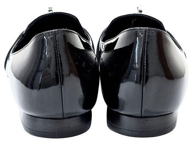 Hermès Mocassino Kelly in vernice Nero - vista 4