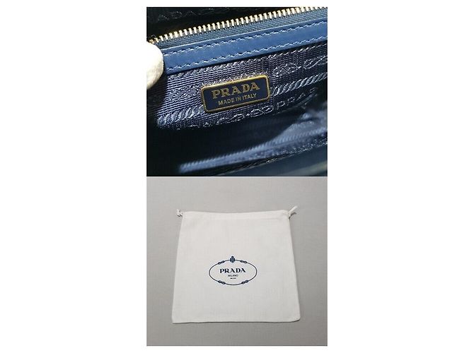 Prada Diagram Chain Schultertasche Blau - Ansicht 10