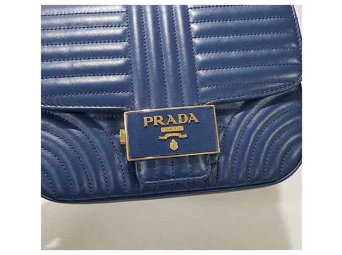 Prada Diagram Chain Schultertasche Blau - Ansicht 3