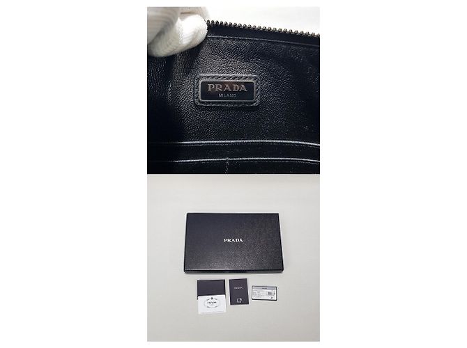 Prada Bolso Clutch con correa de Saffiano Negro - vista 10