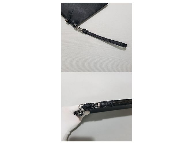 Prada Bolso Clutch con correa de Saffiano Negro - vista 6