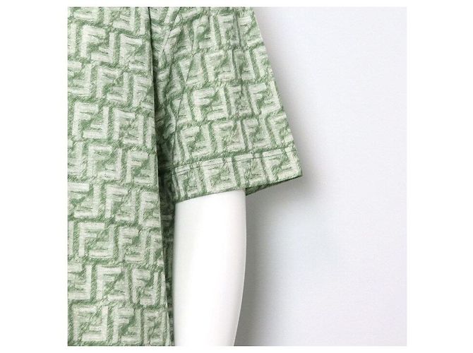Fendi T-Shirt mit kurzen Ärmeln aus Baumwollstrick mit FF-Logo - Ansicht 3
