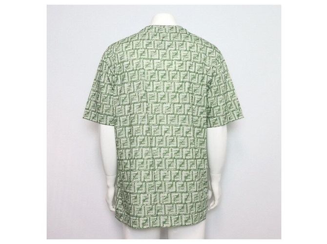 Fendi T-Shirt mit kurzen Ärmeln aus Baumwollstrick mit FF-Logo - Ansicht 4
