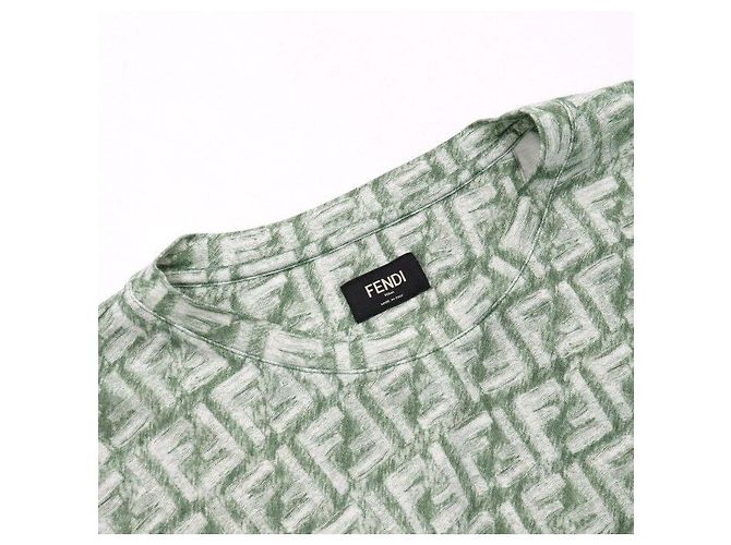 Fendi T-Shirt mit kurzen Ärmeln aus Baumwollstrick mit FF-Logo - Ansicht 5