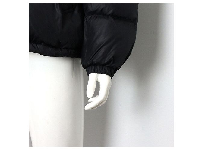 Céline Giacca imbottita da uomo con logo e patch in pelle nera sul collo Nero - vista 3