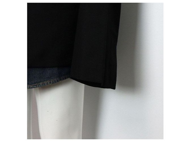 Balenciaga Giacca Blazer Oversize a Strati in Denim di Cotone Nero - vista 3