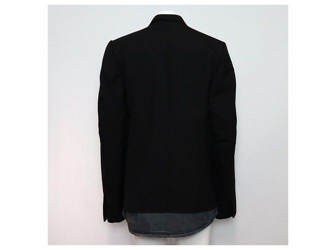 Balenciaga Giacca Blazer Oversize a Strati in Denim di Cotone Nero - vista 4