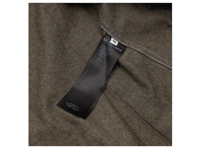 Balenciaga Giacca Blazer Oversize a Strati in Denim di Cotone Nero - vista 6