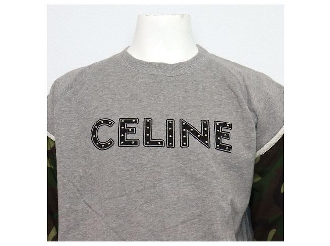 Céline Herren Sweatshirt aus Baumwolle in Khaki Braun - Ansicht 2