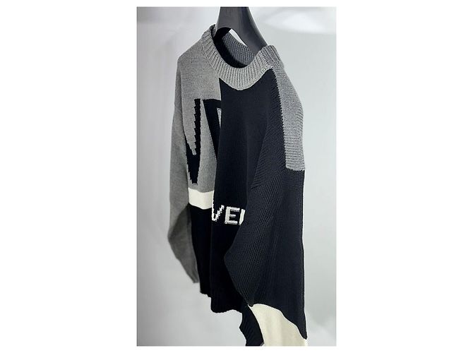 Versace Men's Multi-Color Patchwork Logo Crew Knit Brown - view 4