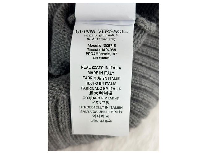 Versace Men's Multi-Color Patchwork Logo Crew Knit Brown - view 9