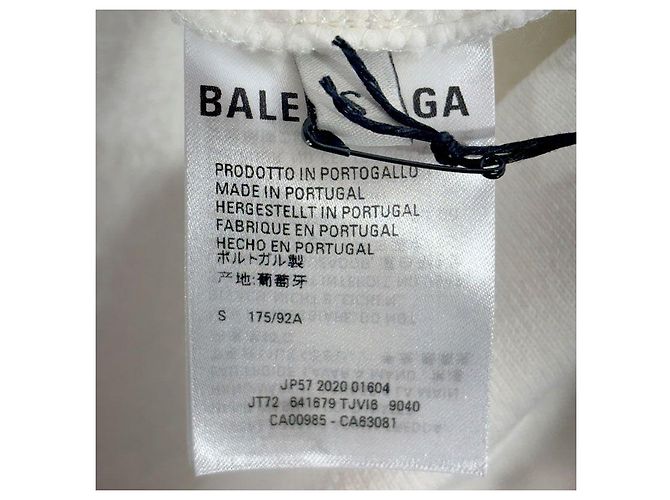Balenciaga Herren Multi-Language Fleece-Hoodie Weiß Authentisch - Ansicht 7